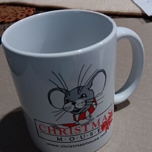2 Christmas Mouse White Mugs